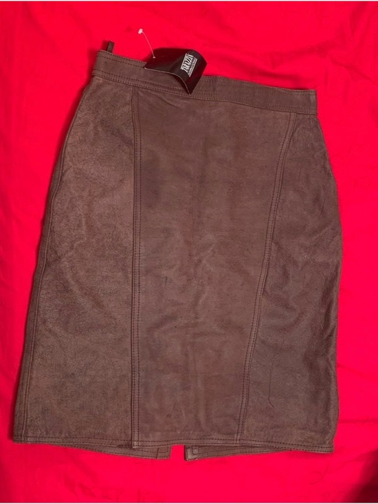 Dresses & Skirts - $250-Suede leather-Brown Pencil Skirt
